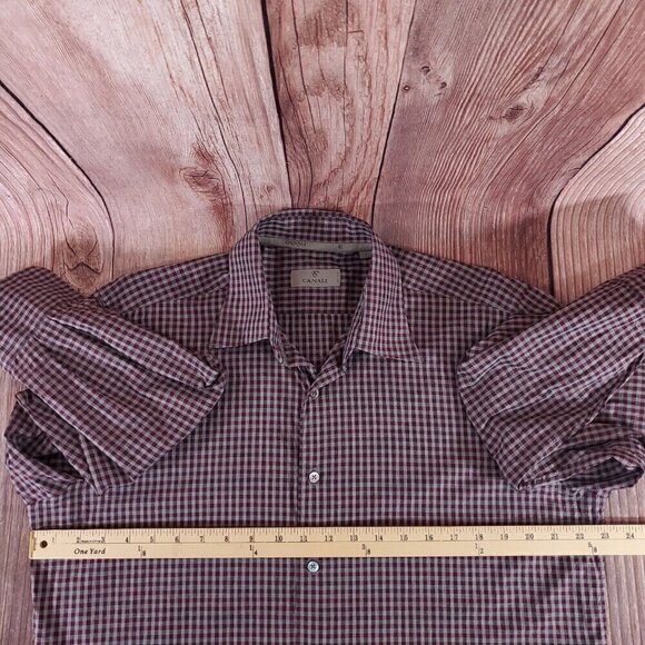 Canali 1934 Mens Large Plaid  Cotton Long Sleeve Button Down Shirt Made In Italy - Picture 12 of 14
